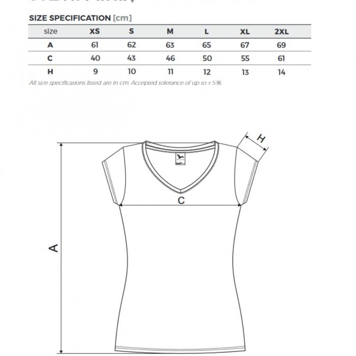 Moteriškų marškinėlių Slim fit matmenys