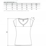Moteriškų marškinėlių Slim fit matmenys