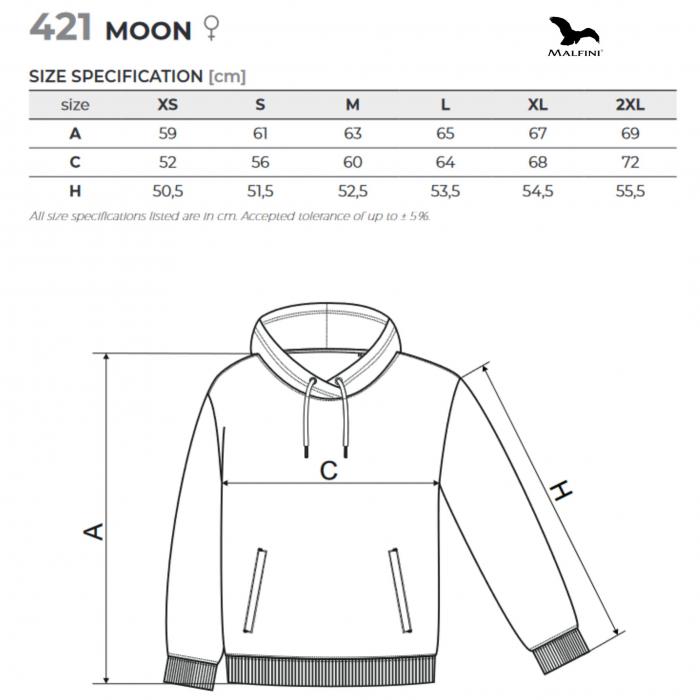 Džemperio Malfini MOON 421 matmenys