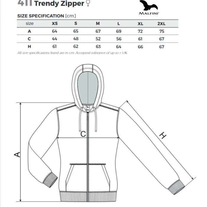 Moteriško bliuzono Trendy Zipper matmenys