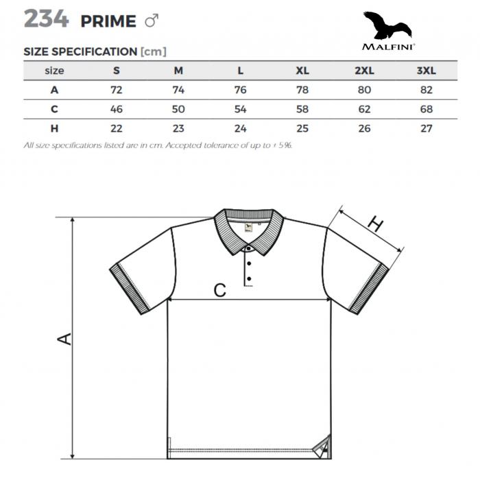 Polo marškinėlių Prime matmenys