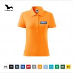 Moteriški Polo marškinėliai su reklaminiu užrašu
