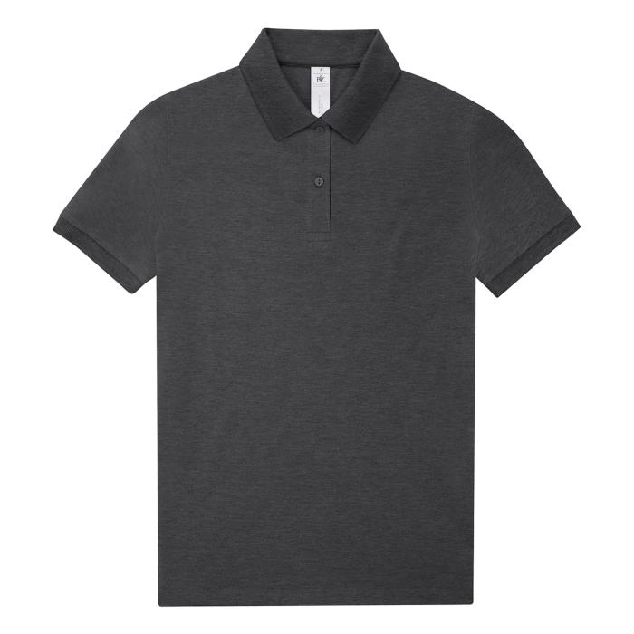 Moteriški polo marškinėliai su logo spauda Heather Tarmac