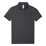Moteriški polo marškinėliai su logo spauda Heather Tarmac