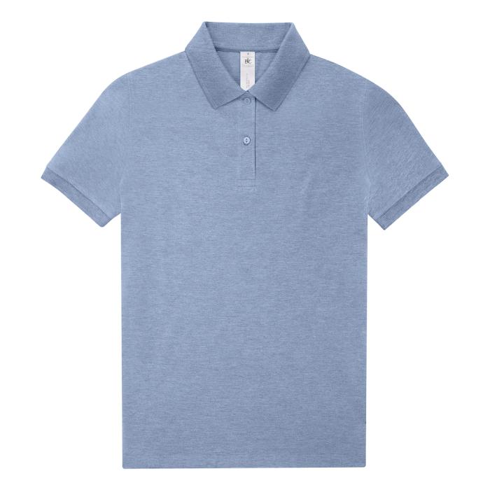 Moteriški Polo marškinėliai su spauda, Heather Blue